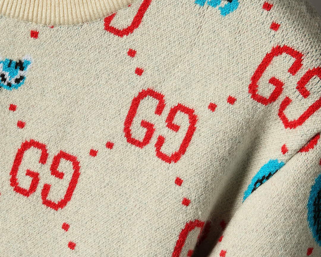 Gucci Men's Sweaters Designer Gucci Sweaters and Cardigans Clothing 36009 Navy Blue and red