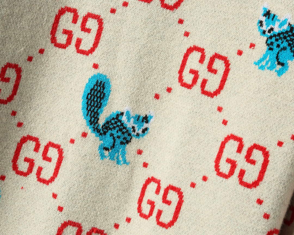 Gucci Men's Sweaters Designer Gucci Sweaters and Cardigans Clothing 36009 Navy Blue and red