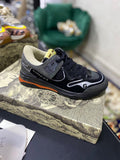 Gucci Men¡¯s Ultrapace R Leather Sneaker 81112 Black and Gray - luxibagsmall