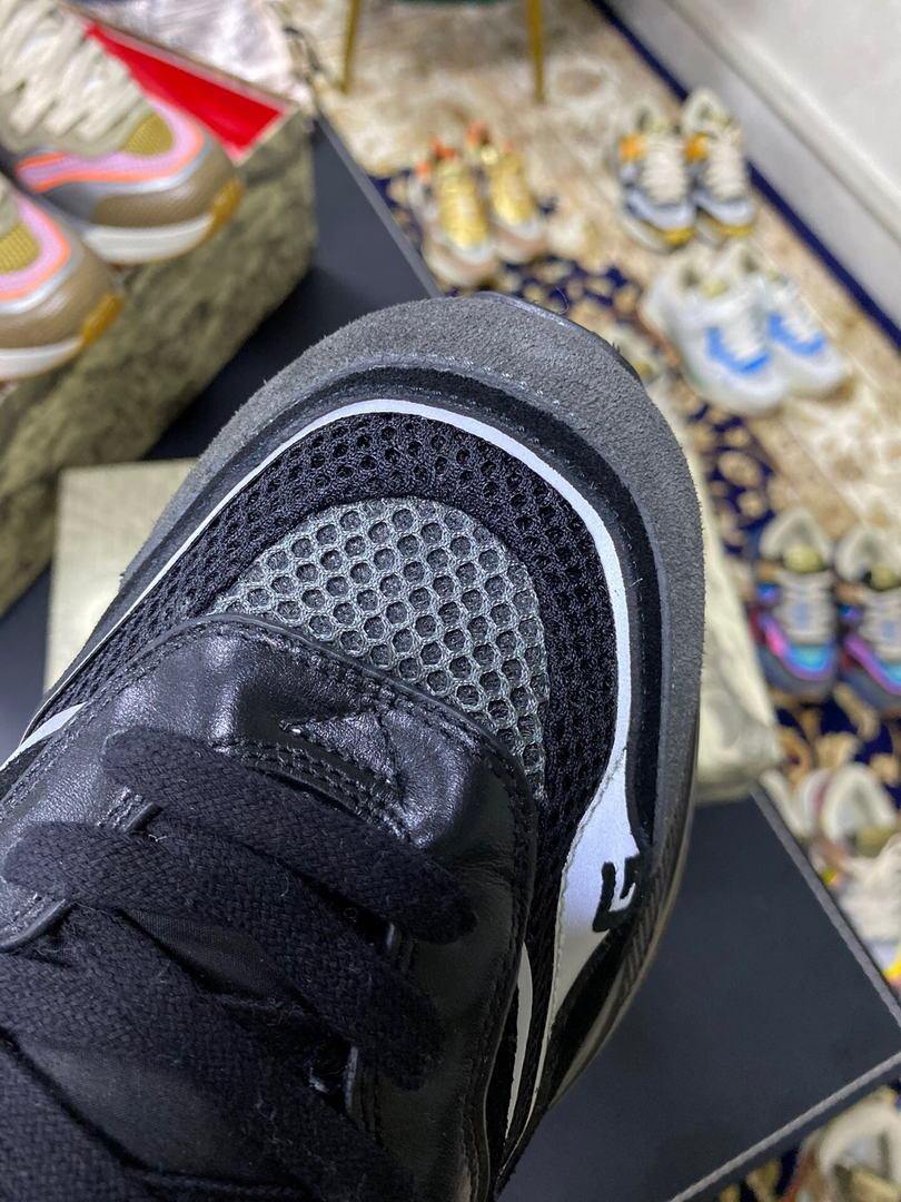 Gucci Men¡¯s Ultrapace R Leather Sneaker 81112 Black and Gray - luxibagsmall
