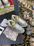 Gucci Men¡¯s Ultrapace R Leather Sneaker 81112 Silver and Gray - luxibagsmall
