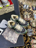 Gucci Men¡¯s Ultrapace R Leather Sneaker 81112 Green and Gray - luxibagsmall
