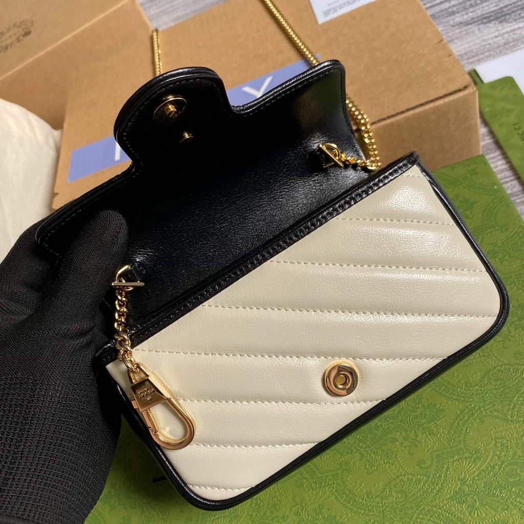 Gucci Online Exclusive GG Marmont mini bag Gucci 574969 Beige and Yellow