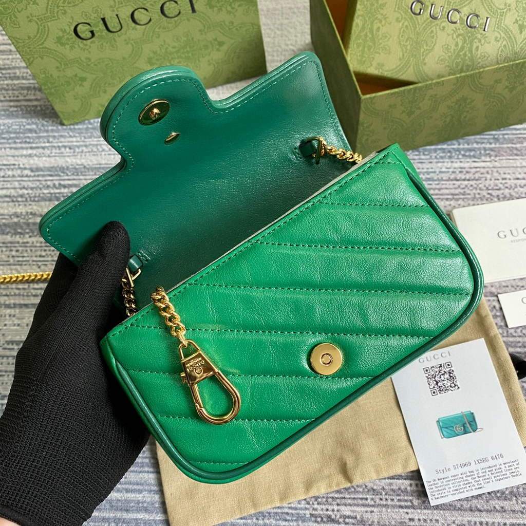 Gucci GG Marmont super mini bag 574969 Green
