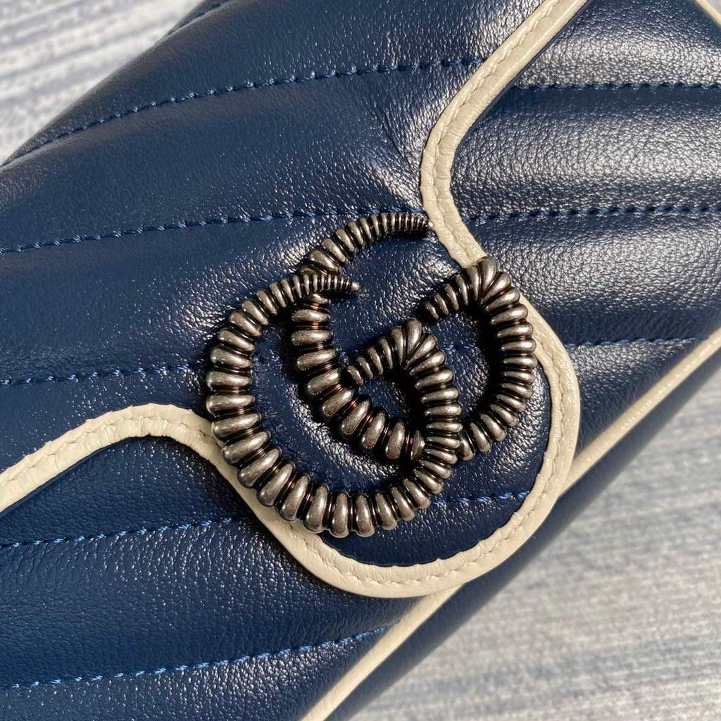 Gucci GG Marmont super mini bag 574969 Navy Blue