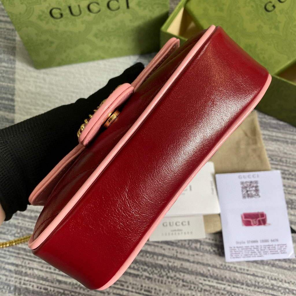 Gucci GG Marmont super mini bag 574969 Wine Red