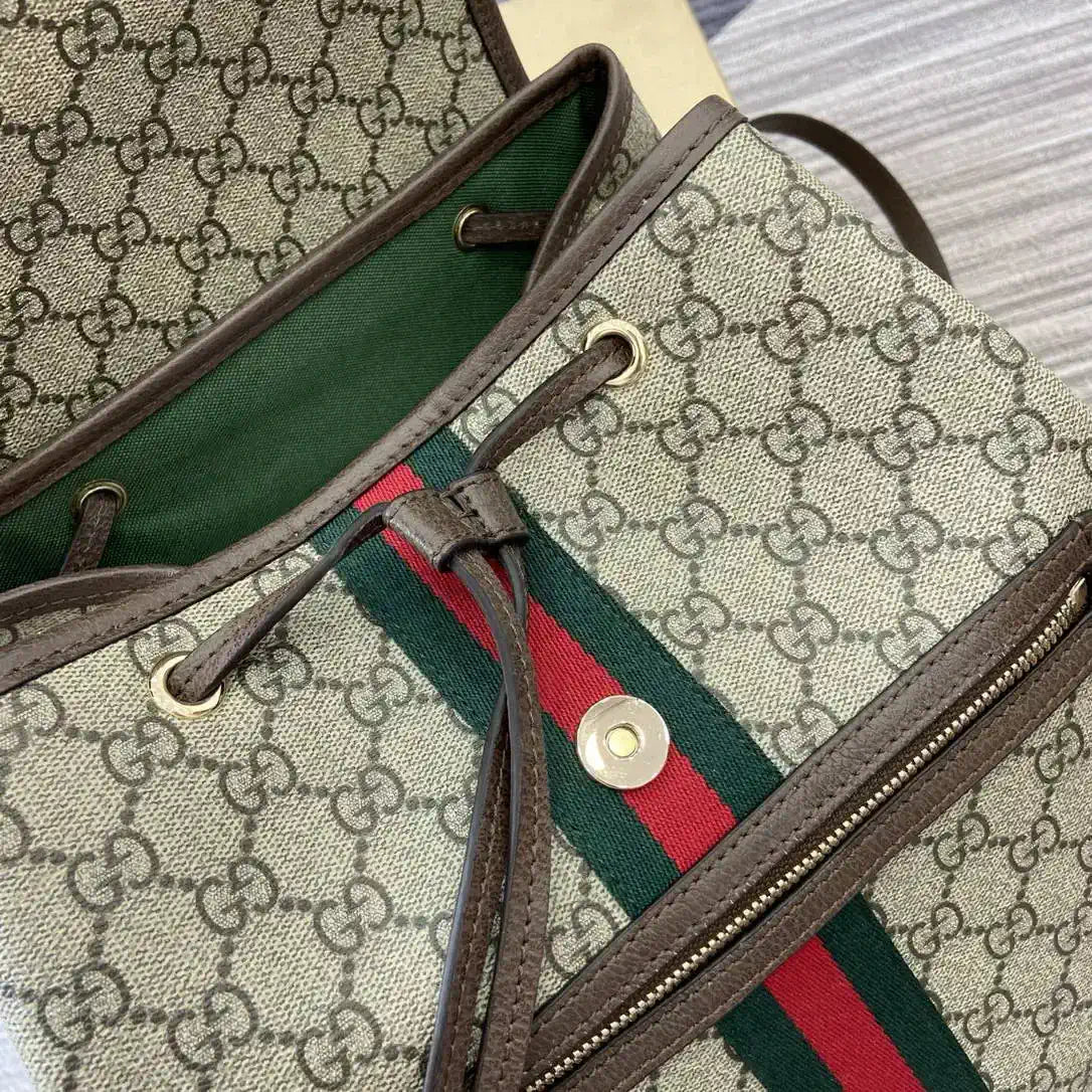 Gucci Ophidia medium backpack 836855 Beige and dark brown