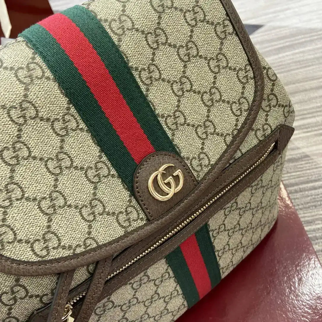 Gucci Ophidia medium backpack 836855 Beige and dark brown