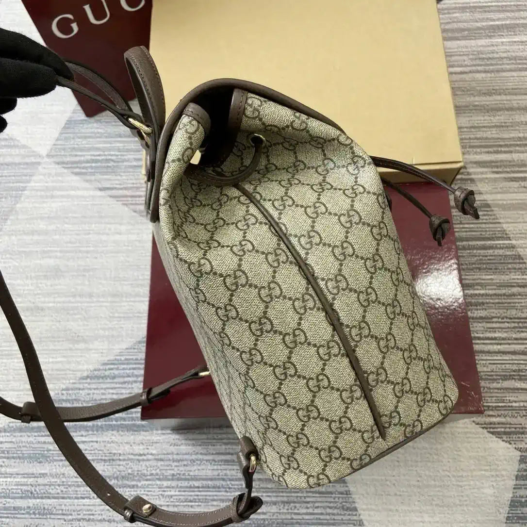 Gucci Ophidia medium backpack 836855 Beige and dark brown