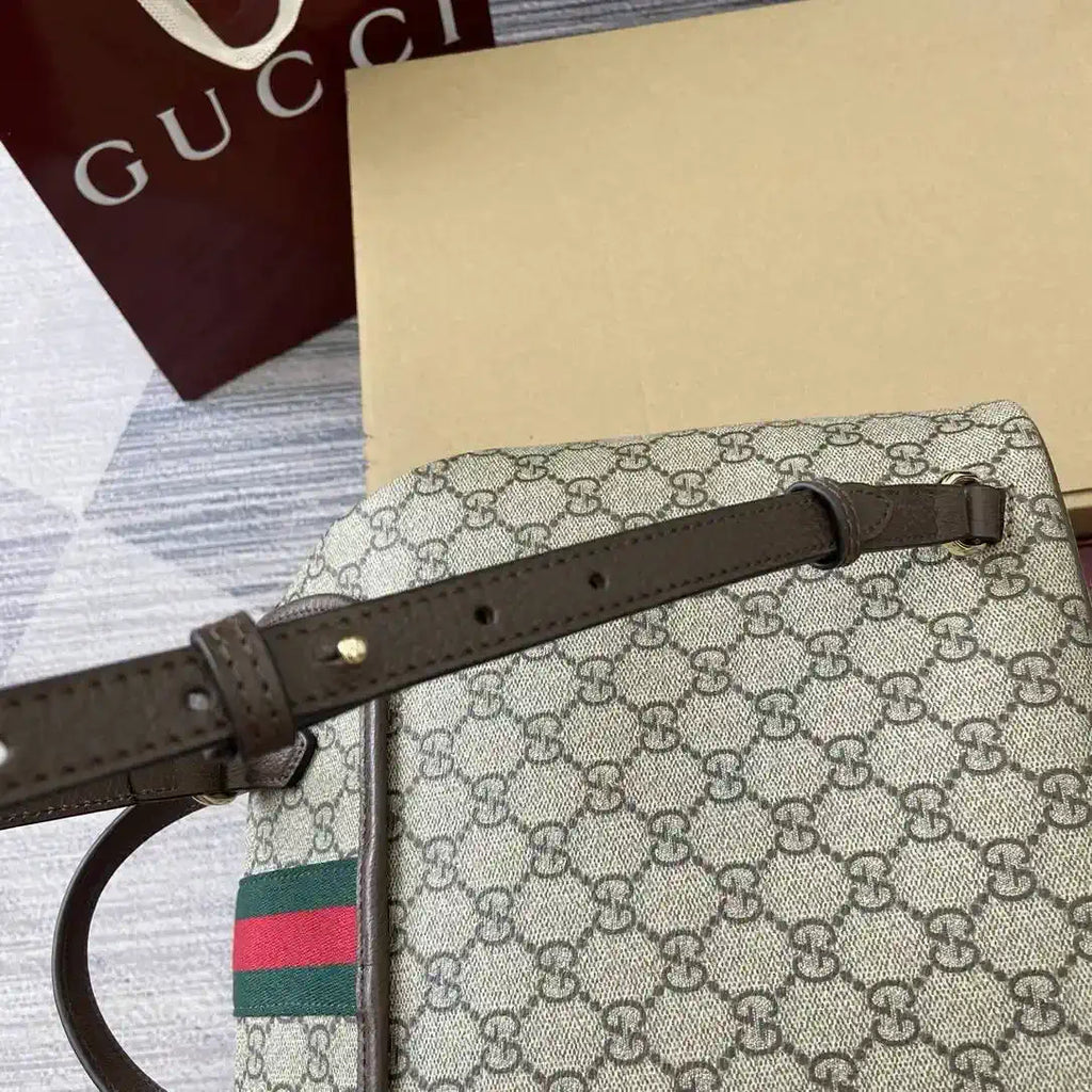 Gucci Ophidia medium backpack 836855 Beige and dark brown