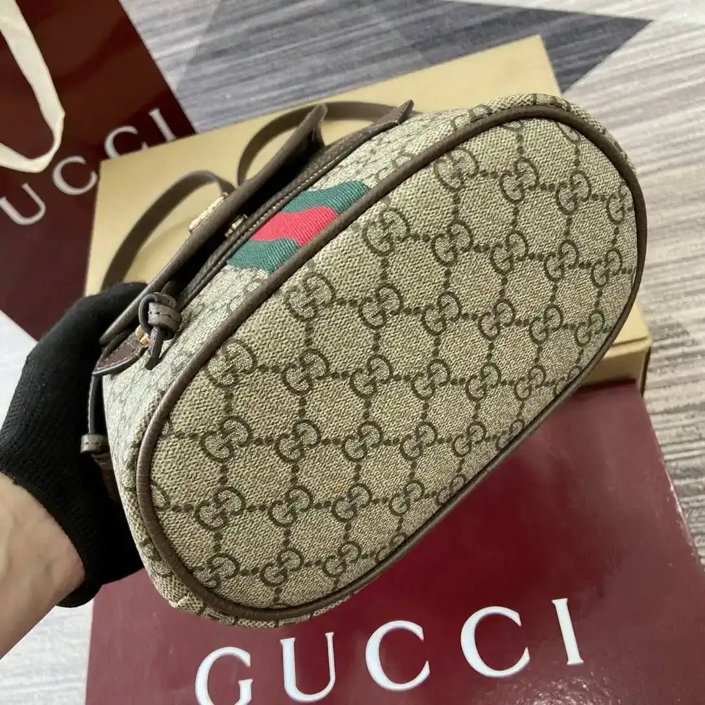 Gucci Ophidia Small backpack 836854 Beige and dark brown