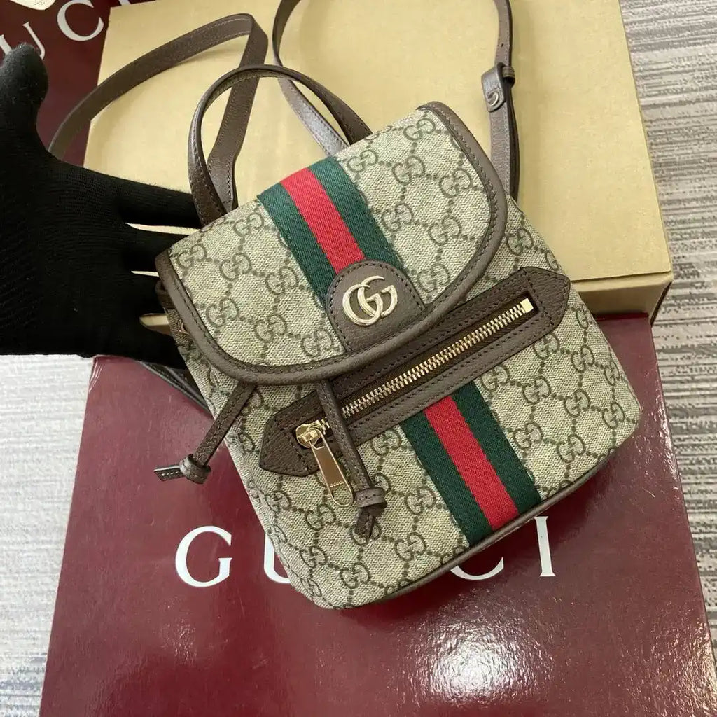 Gucci Ophidia Small backpack 836854 Beige and dark brown