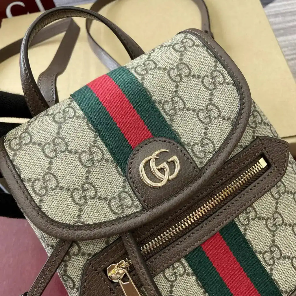 Gucci Ophidia Small backpack 836854 Beige and dark brown