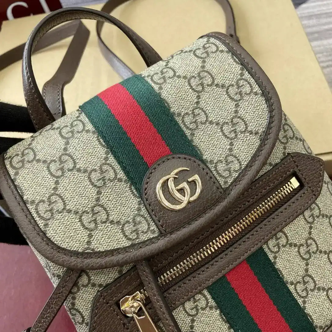 Gucci Ophidia Small backpack 836854 Beige and dark brown