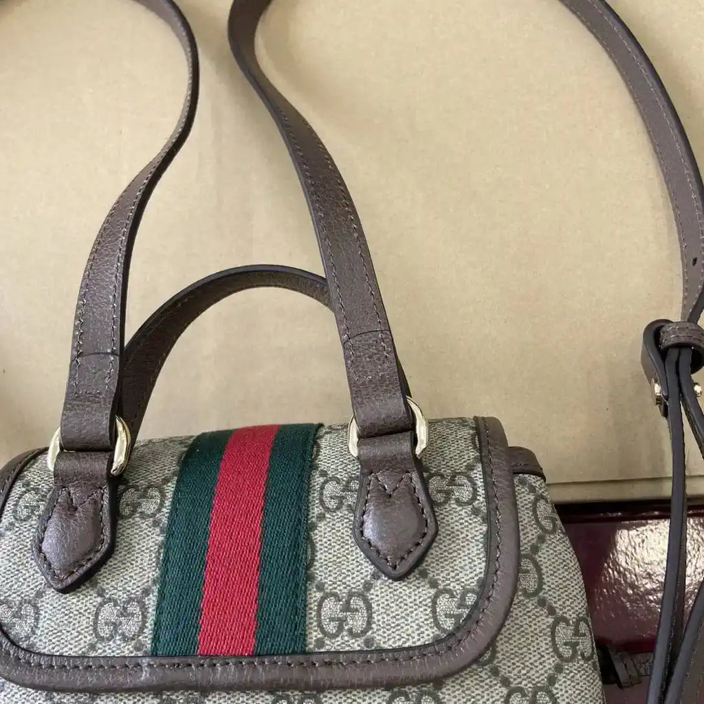 Gucci Ophidia Small backpack 836854 Beige and dark brown