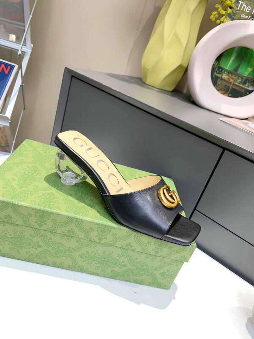 Gucci Sandals Designer Women's GG Slippers 81153 Black