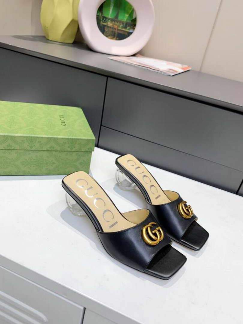 Gucci Sandals Designer Women's GG Slippers 81153 Black