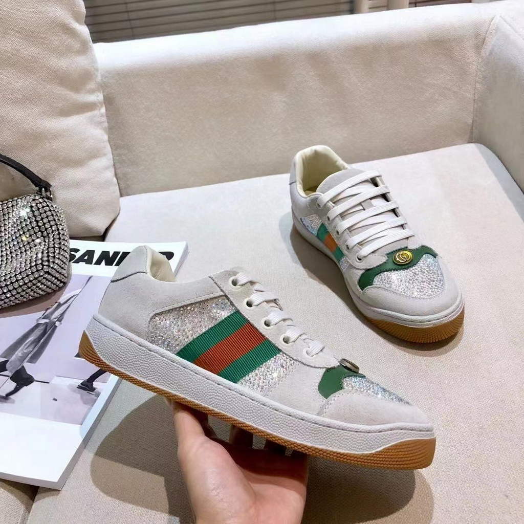 Gucci Women's Sneakers Classic Double G  Screener leather G81206