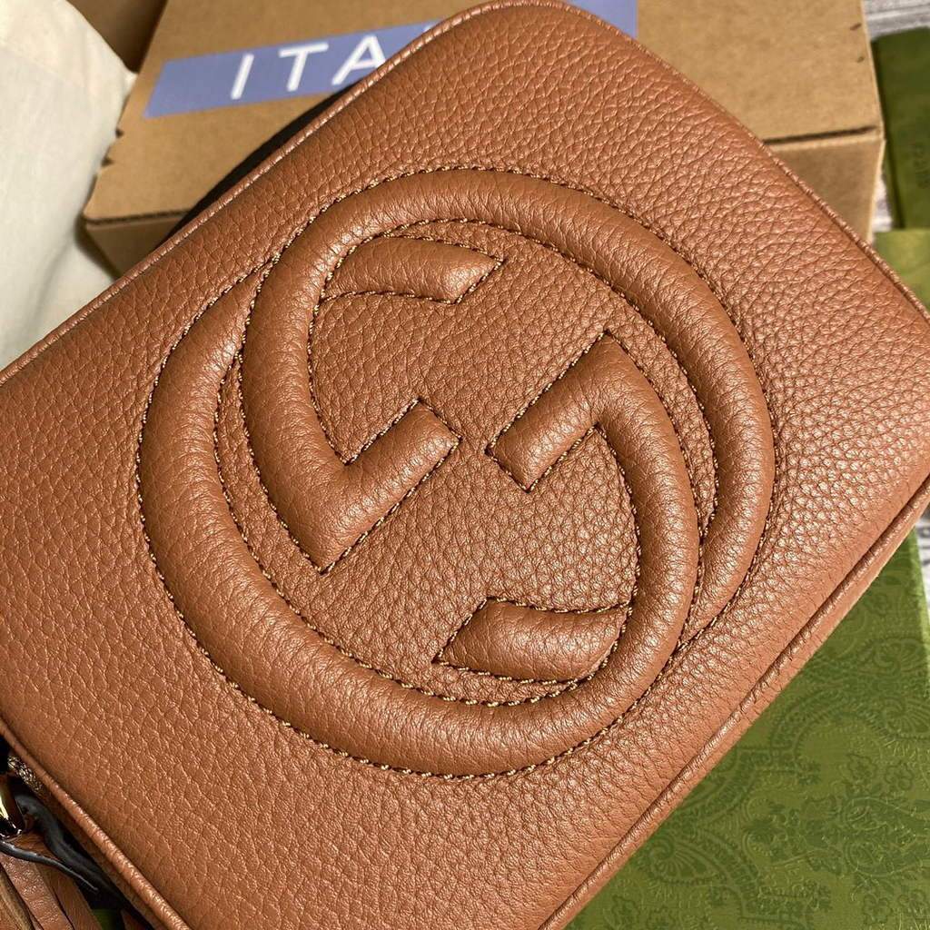 Gucci 308364 Soho small leather crossbody-bags disco bag Brown