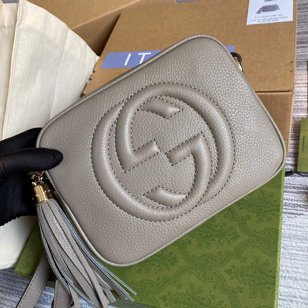 Gucci 308364 Soho small leather crossbody-bags disco bag Grey