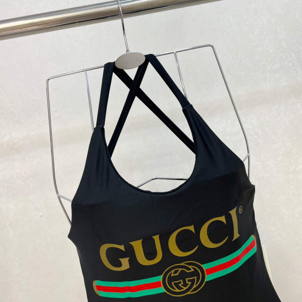 Gucci Sparkling swimsuit with Gucci logo 501899 Black