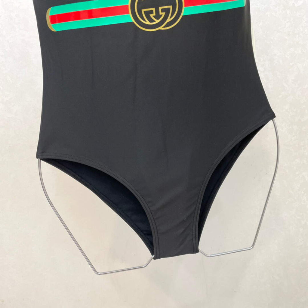 Gucci Sparkling swimsuit with Gucci logo 501899 Black