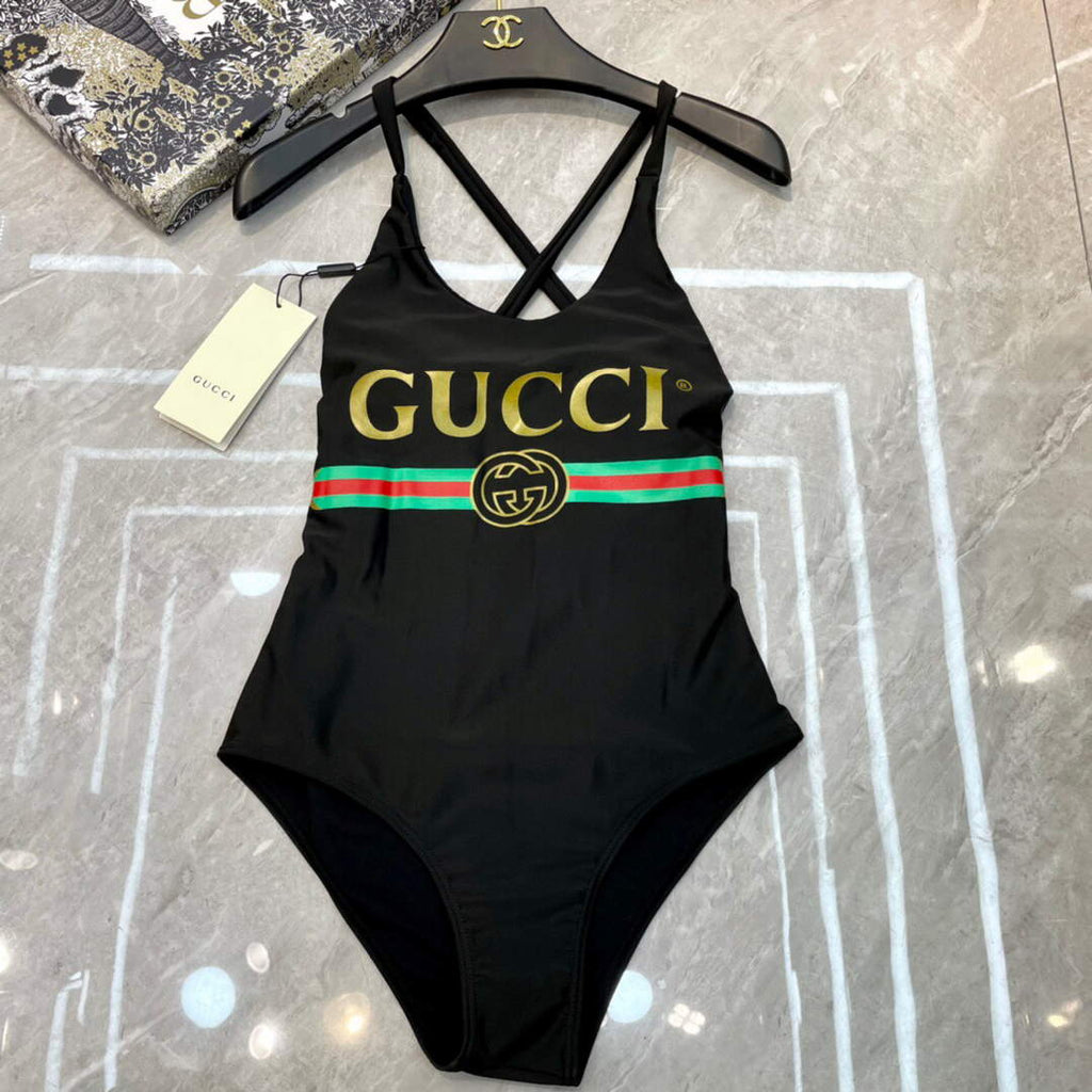 Gucci Sparkling swimsuit with Gucci logo 501899 Black