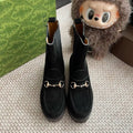 Gucci Women ankle boot with Horsebit suede G77353