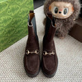 Gucci Women ankle boot with Horsebit suede G77354