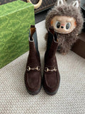 Gucci Women ankle boot with Horsebit suede G77354