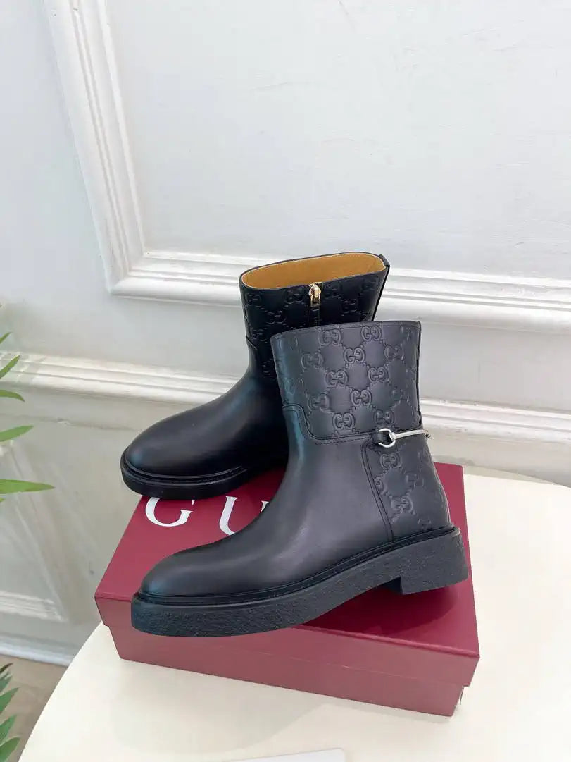 Gucci Women Classic Horsebit Ankle Boots G77370