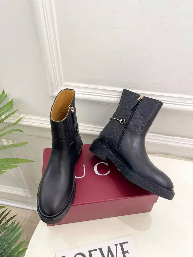 Gucci Women Classic Horsebit Ankle Boots G77370