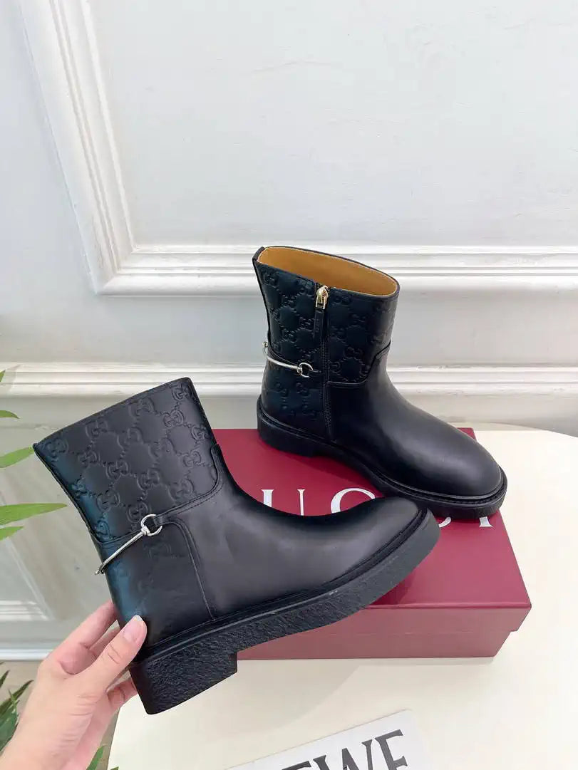 Gucci Women Classic Horsebit Ankle Boots G77370