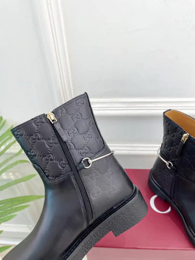 Gucci Women Classic Horsebit Ankle Boots G77370