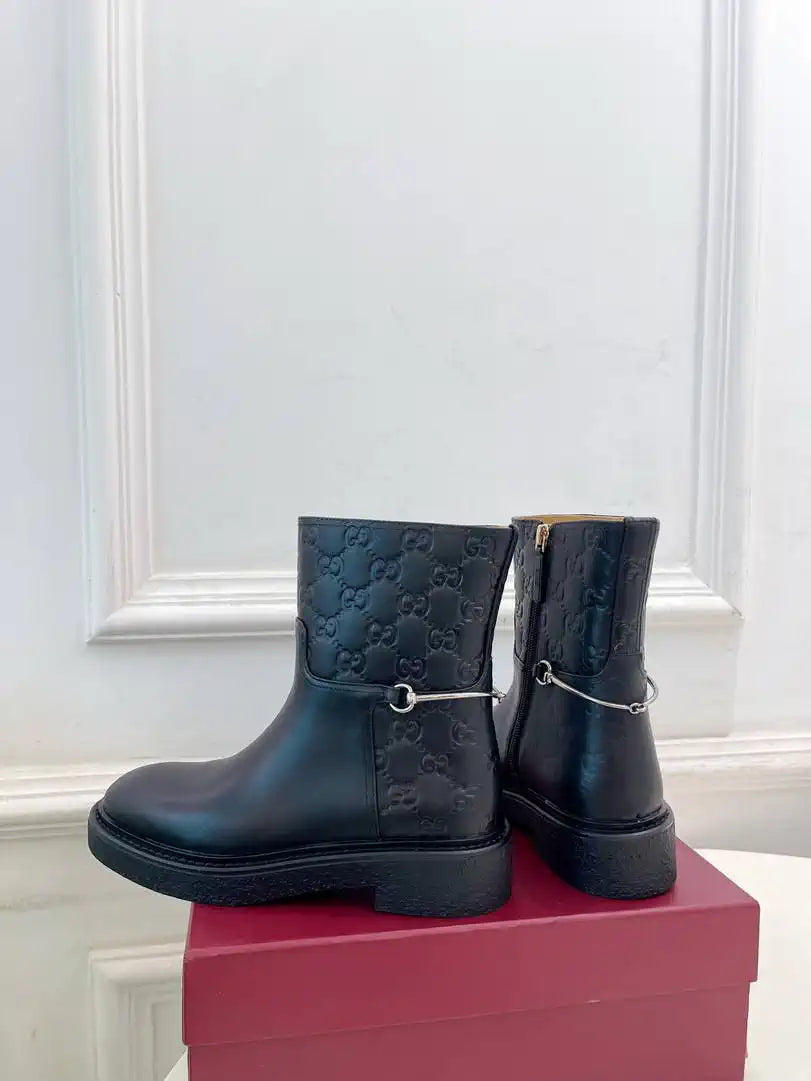 Gucci Women Classic Horsebit Ankle Boots G77370