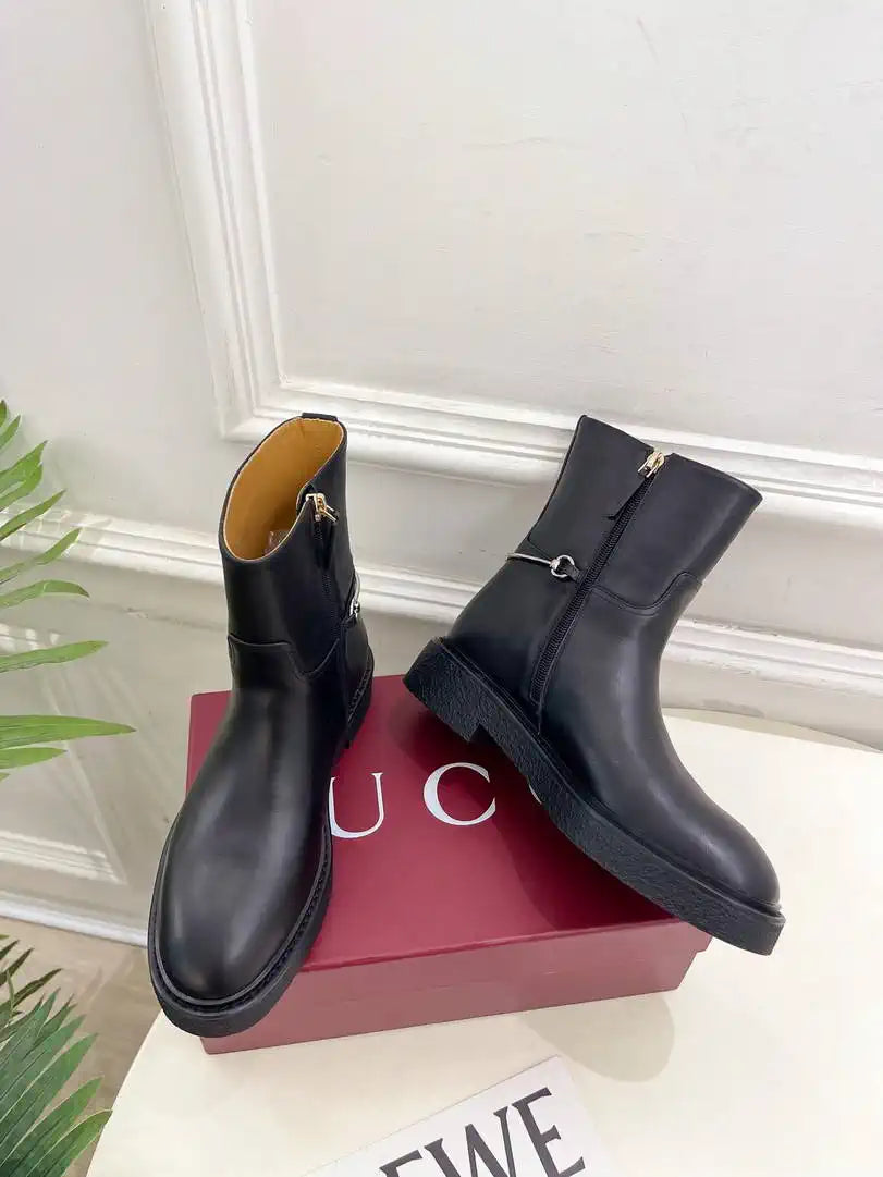 Gucci Women Classic Horsebit Ankle Boots G77371