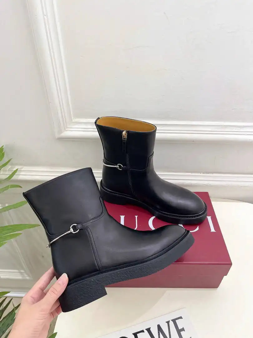 Gucci Women Classic Horsebit Ankle Boots G77371