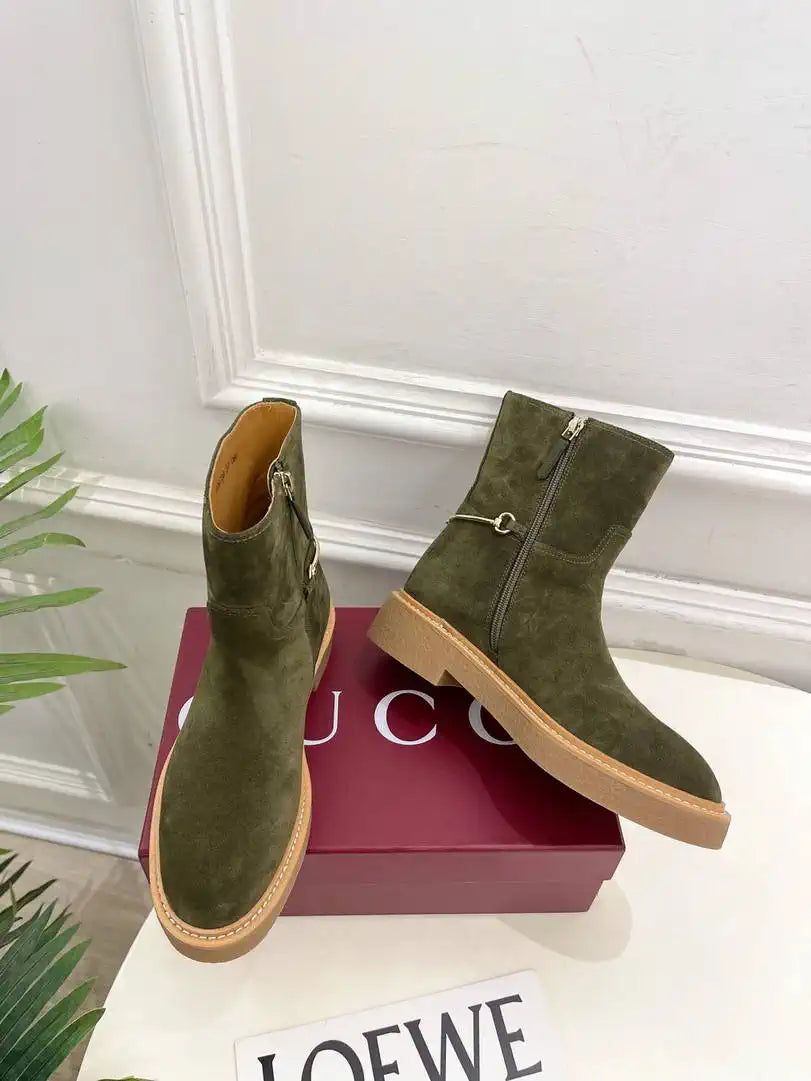 Gucci Women Classic Horsebit Ankle Boots G77372