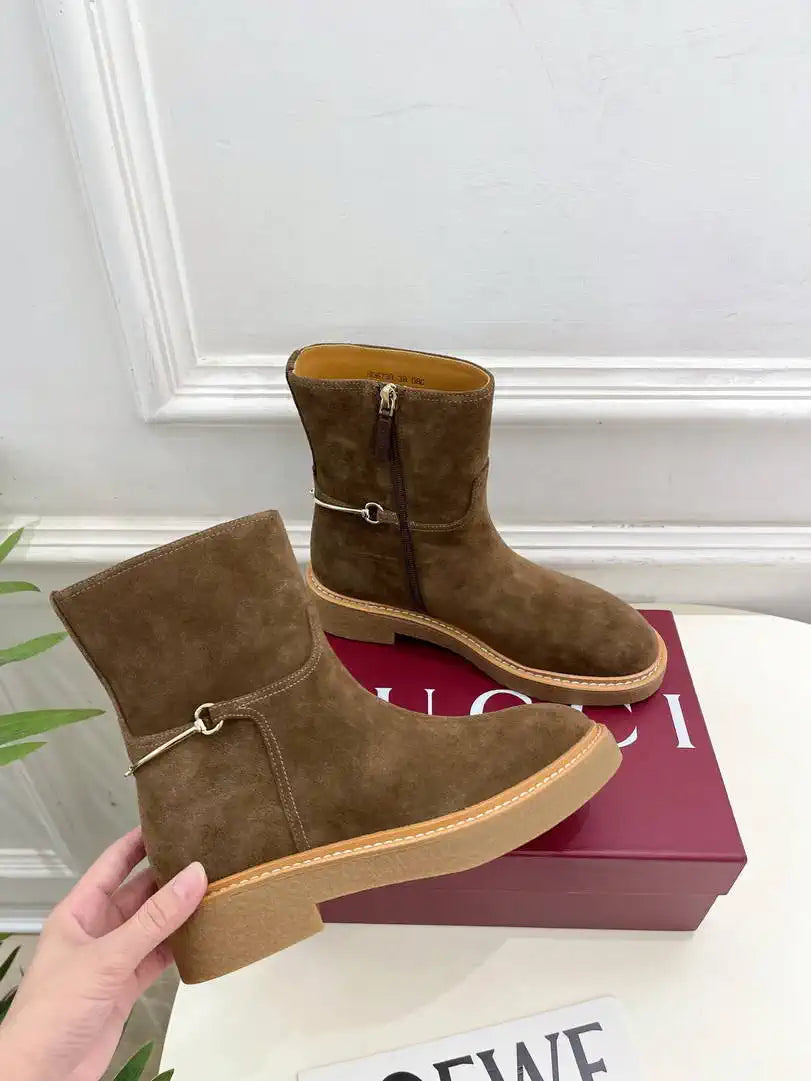 Gucci Women Classic Horsebit Ankle Boots G77374