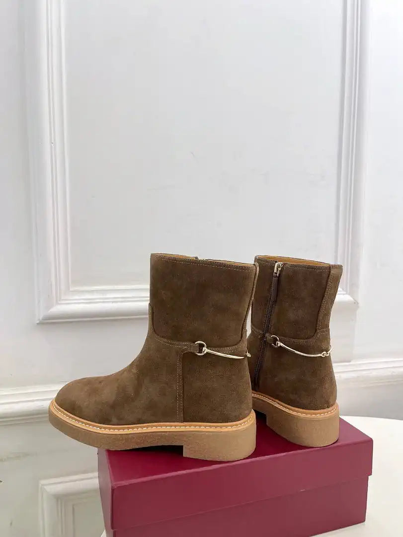 Gucci Women Classic Horsebit Ankle Boots G77374