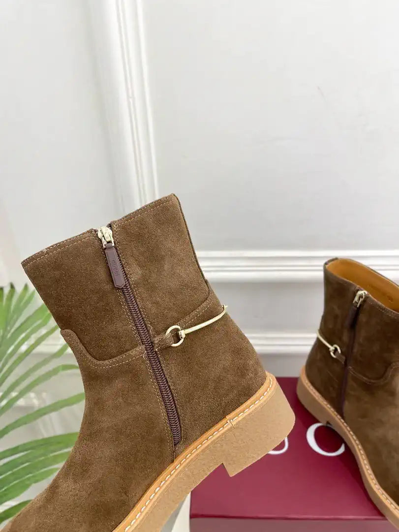 Gucci Women Classic Horsebit Ankle Boots G77374