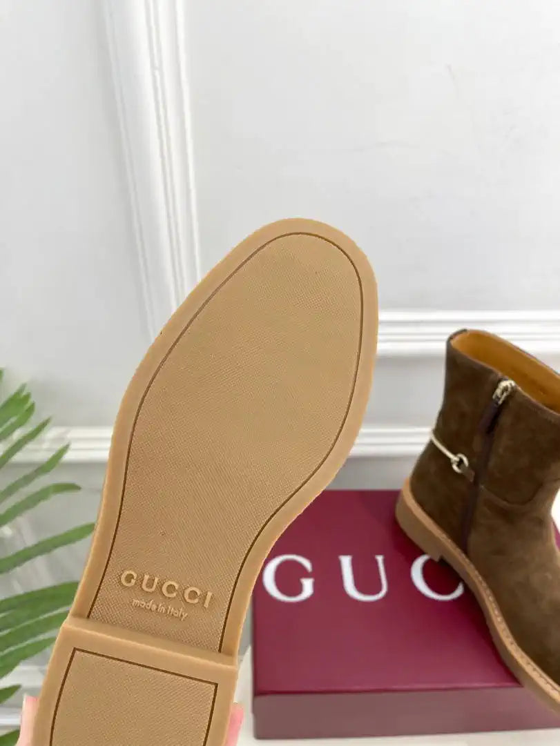 Gucci Women Classic Horsebit Ankle Boots G77374