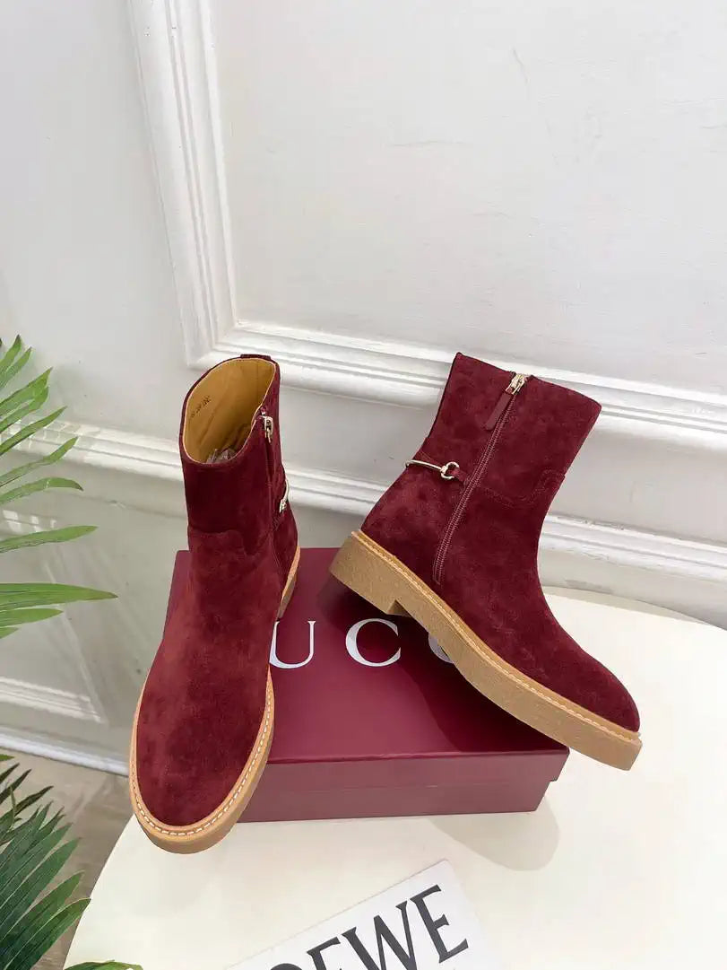 Gucci Women Classic Horsebit Ankle Boots G77375
