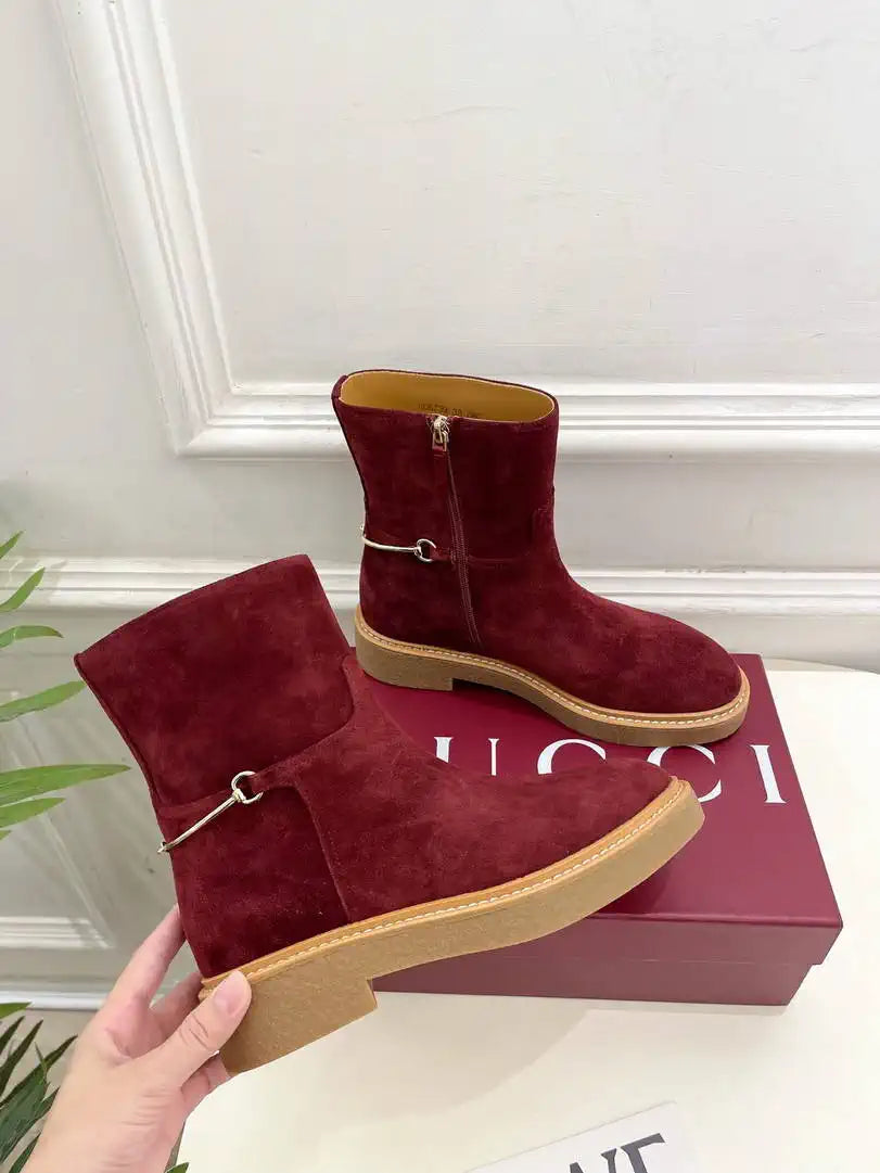 Gucci Women Classic Horsebit Ankle Boots G77375