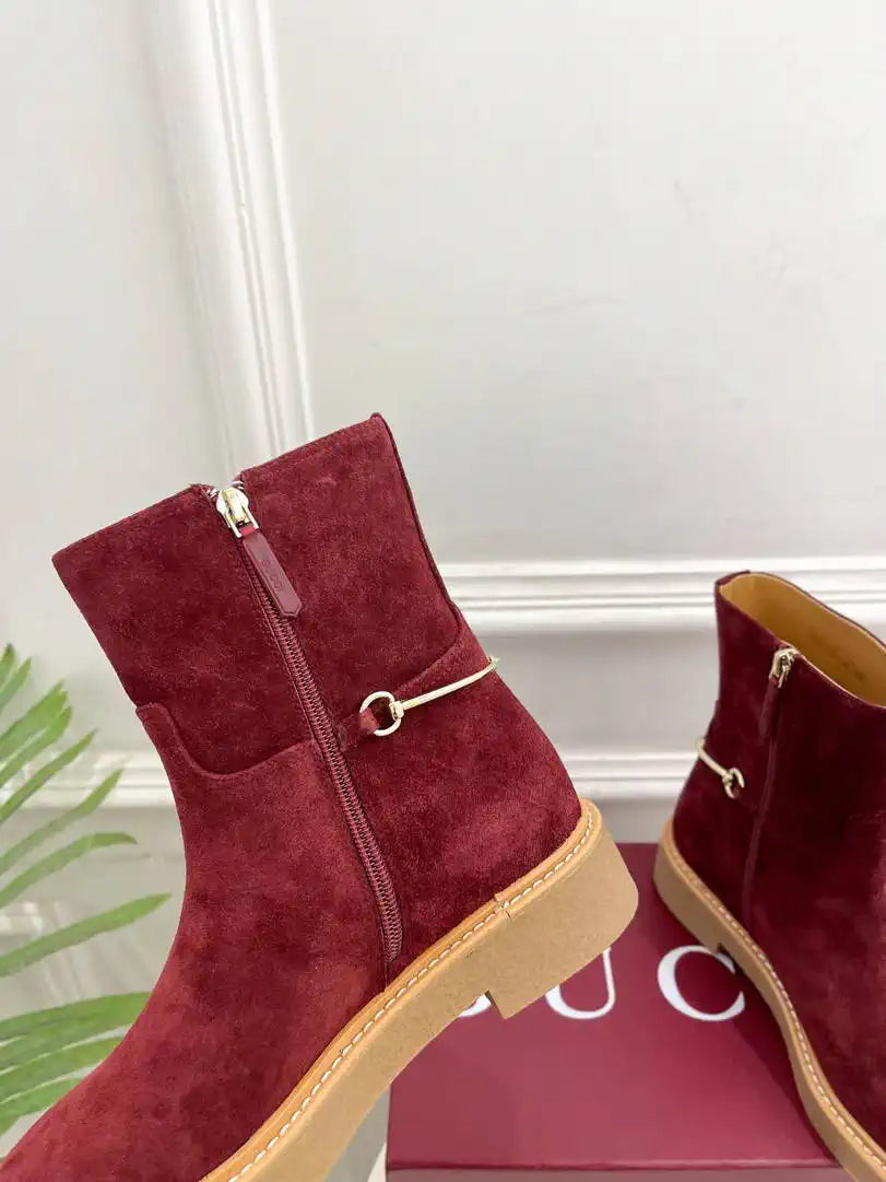 Gucci Women Classic Horsebit Ankle Boots G77375