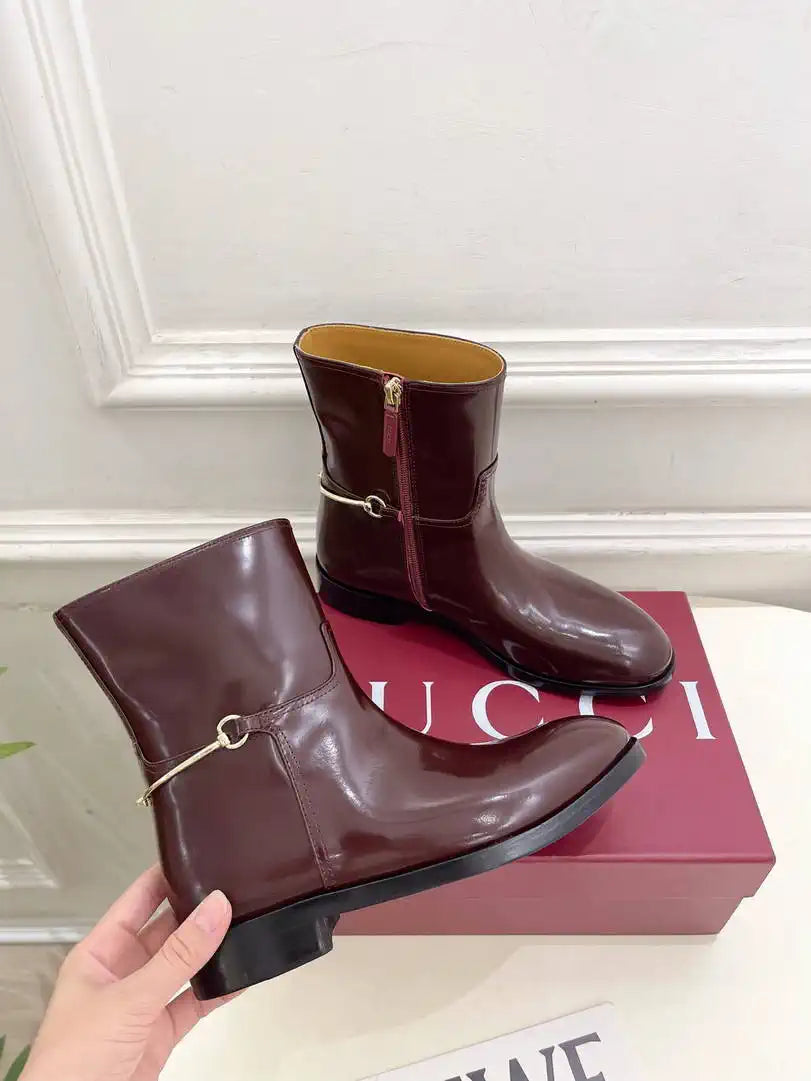 Gucci Women Classic Horsebit Ankle Boots G77379