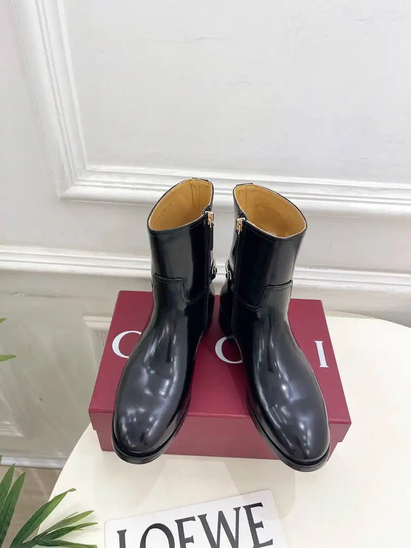 Gucci Women Classic Horsebit Ankle Boots G77380