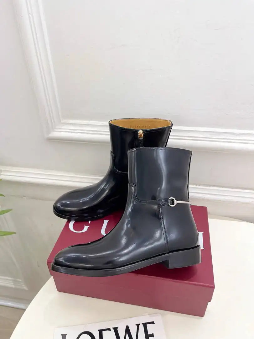 Gucci Women Classic Horsebit Ankle Boots G77380