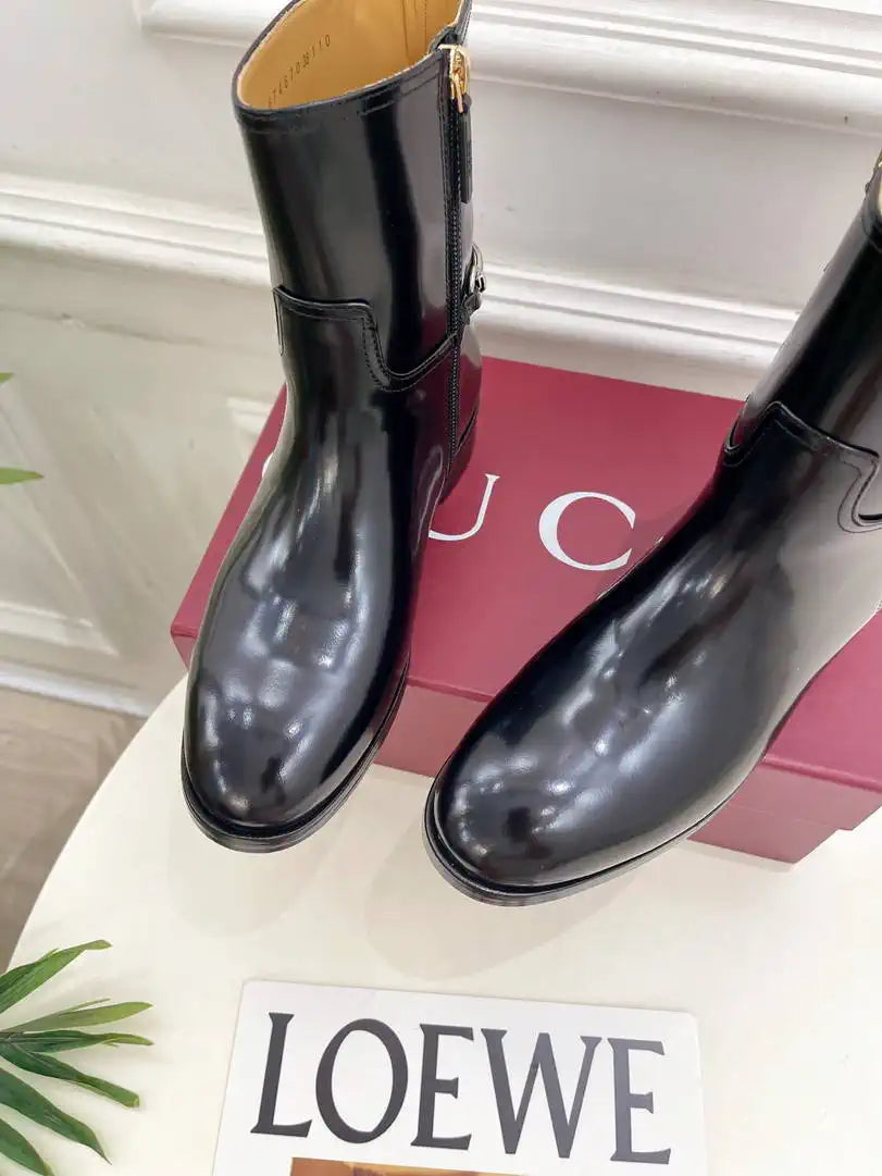 Gucci Women Classic Horsebit Ankle Boots G77380