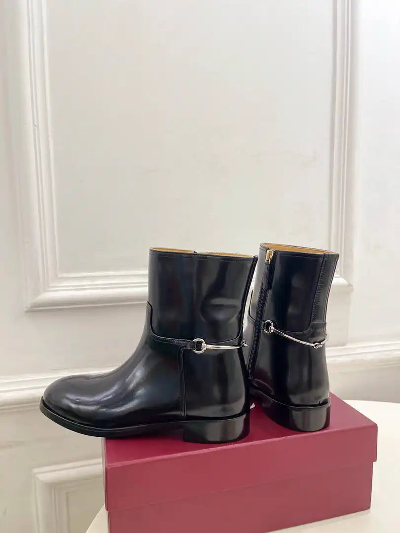 Gucci Women Classic Horsebit Ankle Boots G77380